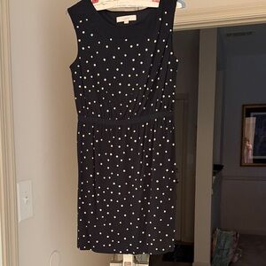 LOFT Black and White Polka Dot Mini Dress